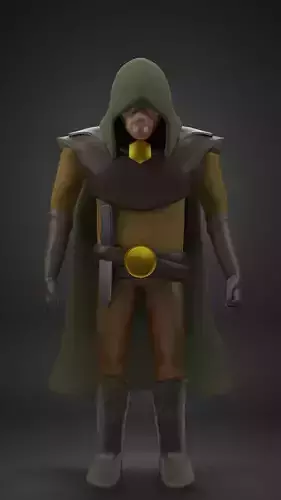 Medieval Archer Low-poly 3D model