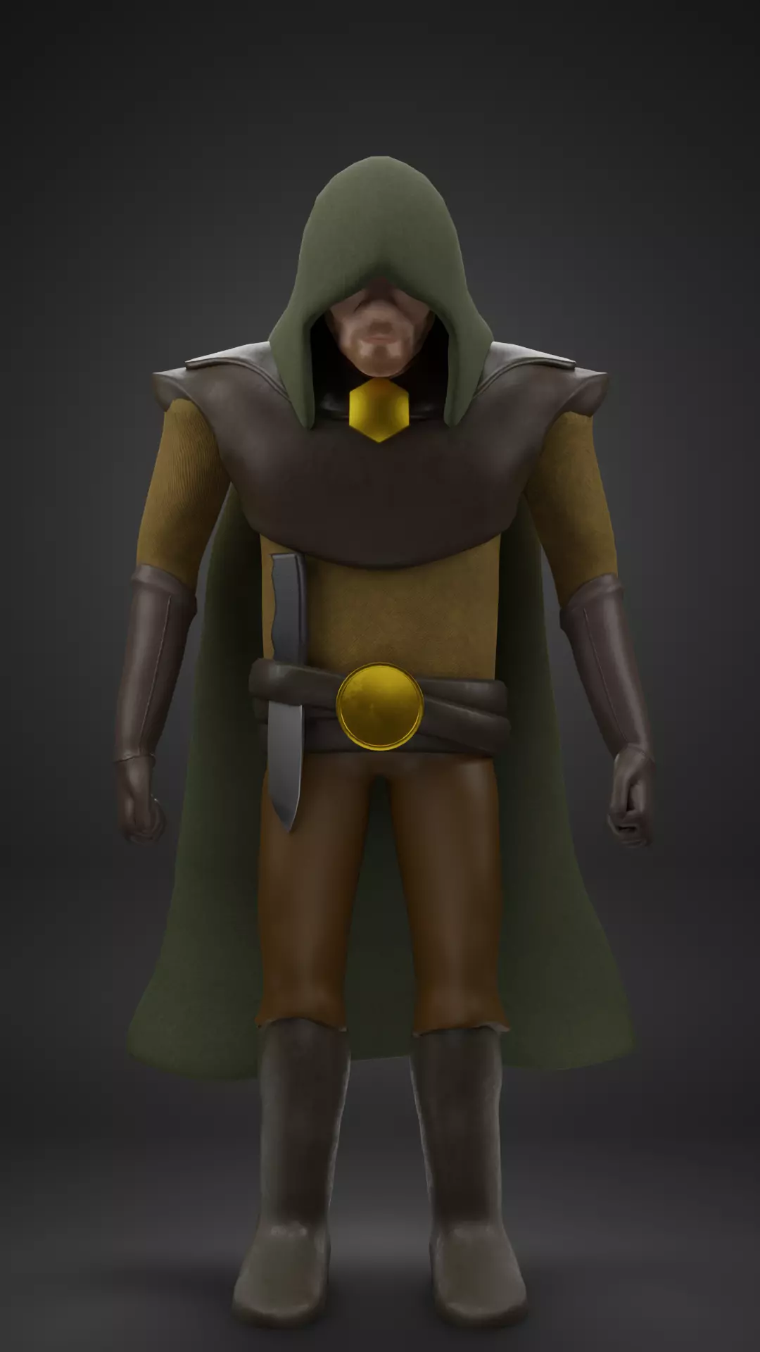 Medieval Archer Low-poly 3D model_0