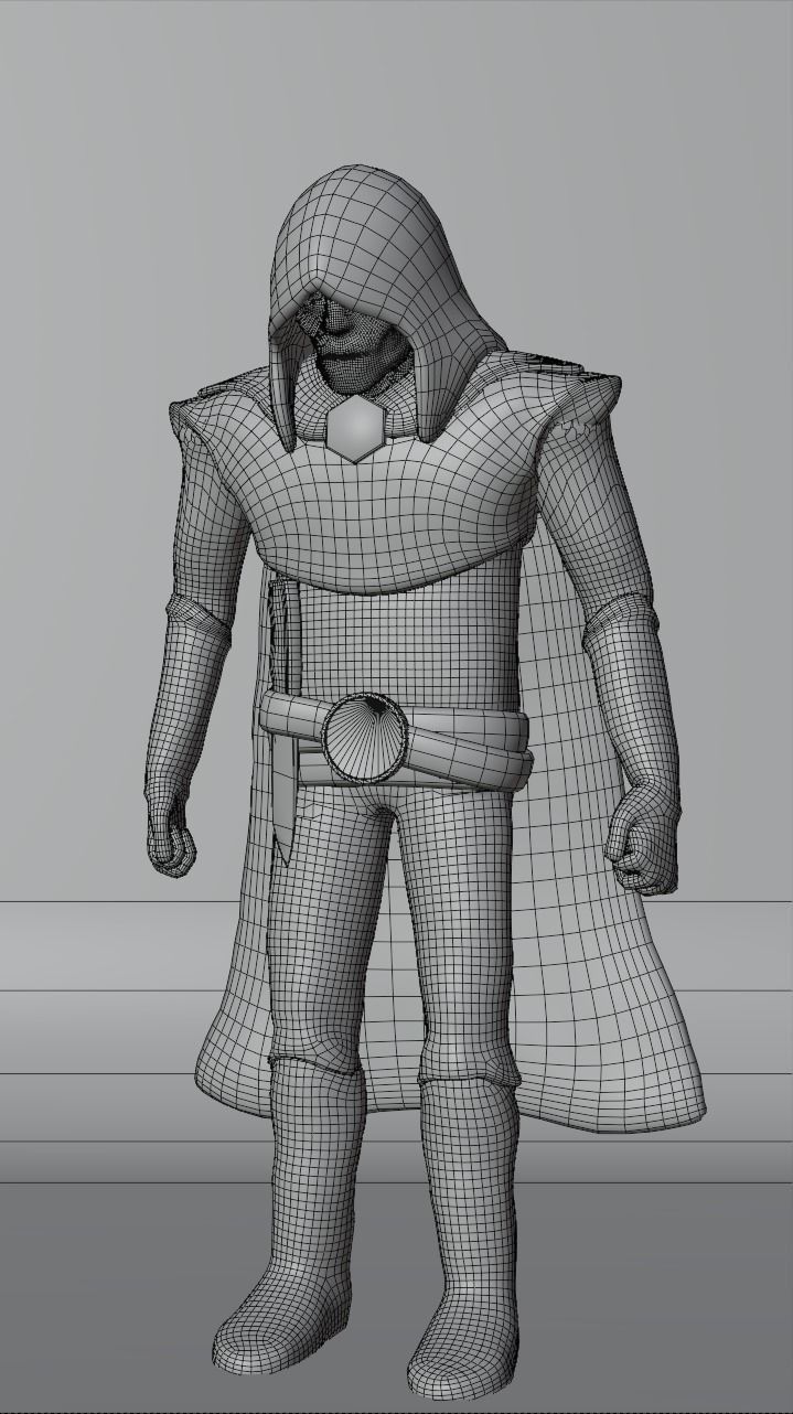 Medieval Archer Low-poly 3D model_4