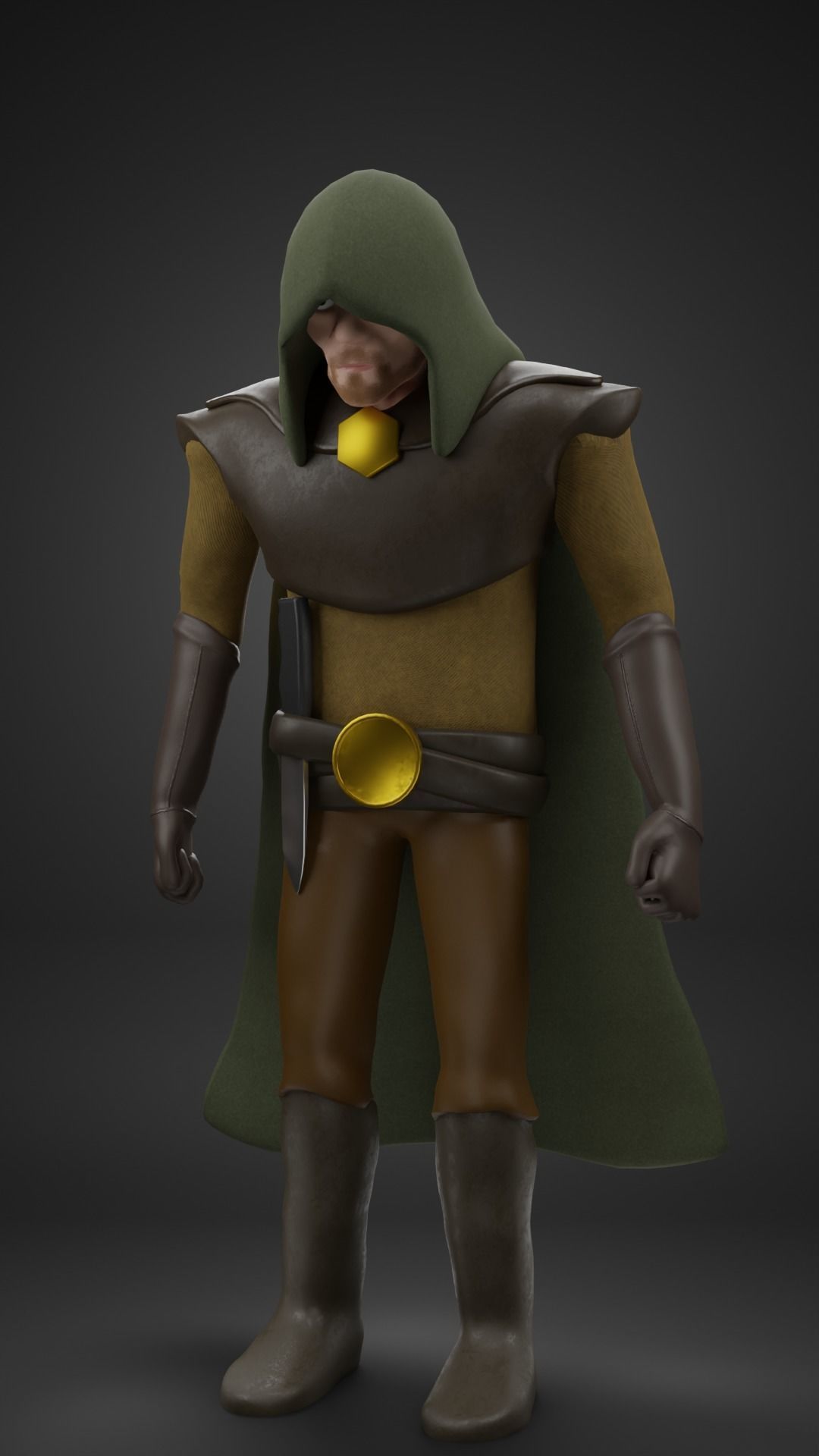 Medieval Archer Low-poly 3D model_1