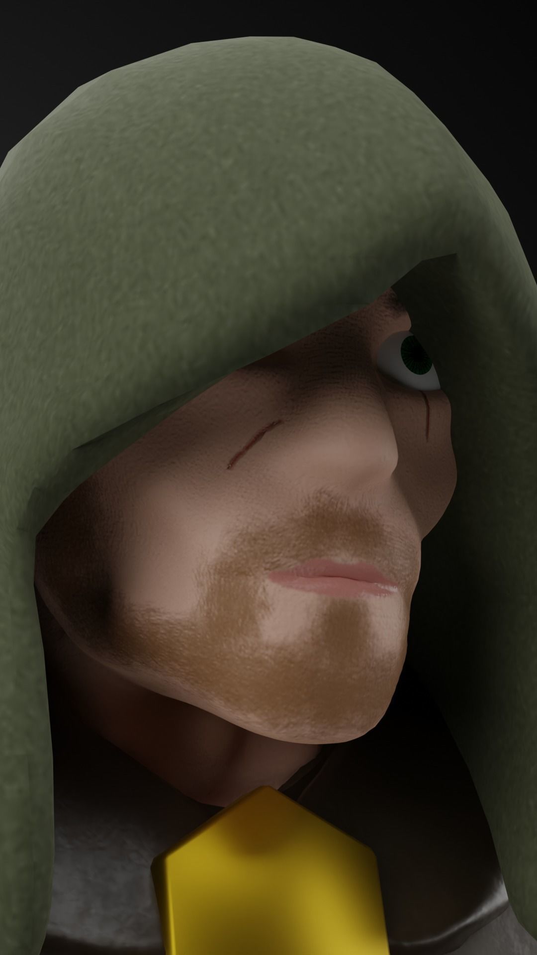 Medieval Archer Low-poly 3D model_2