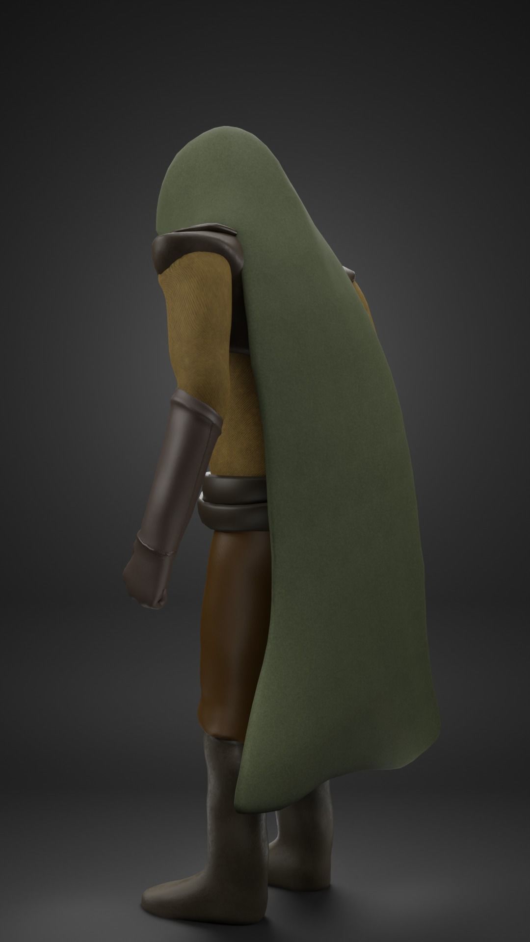 Medieval Archer Low-poly 3D model_3