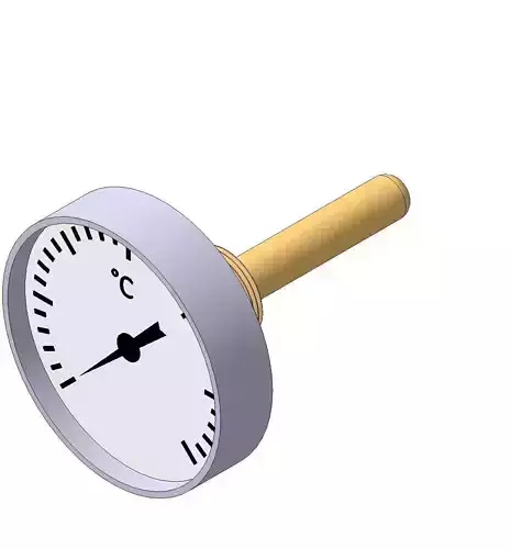 Thermometer d63 mm in a sleeve L50 mm 3D model