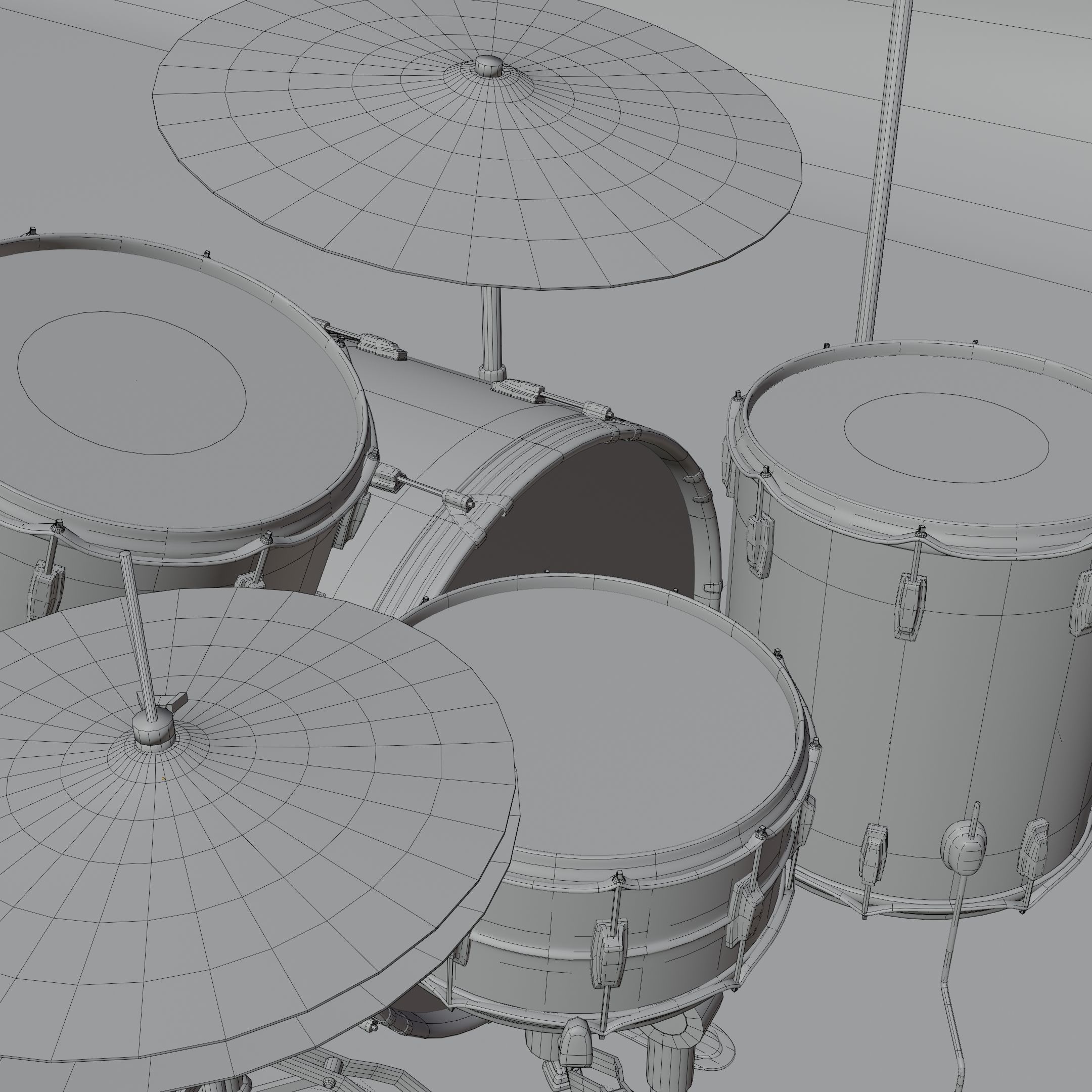Drum set with logo of olympics 3D model_9