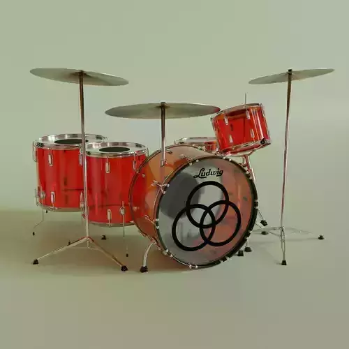 Drum set with logo of olympics 3D model
