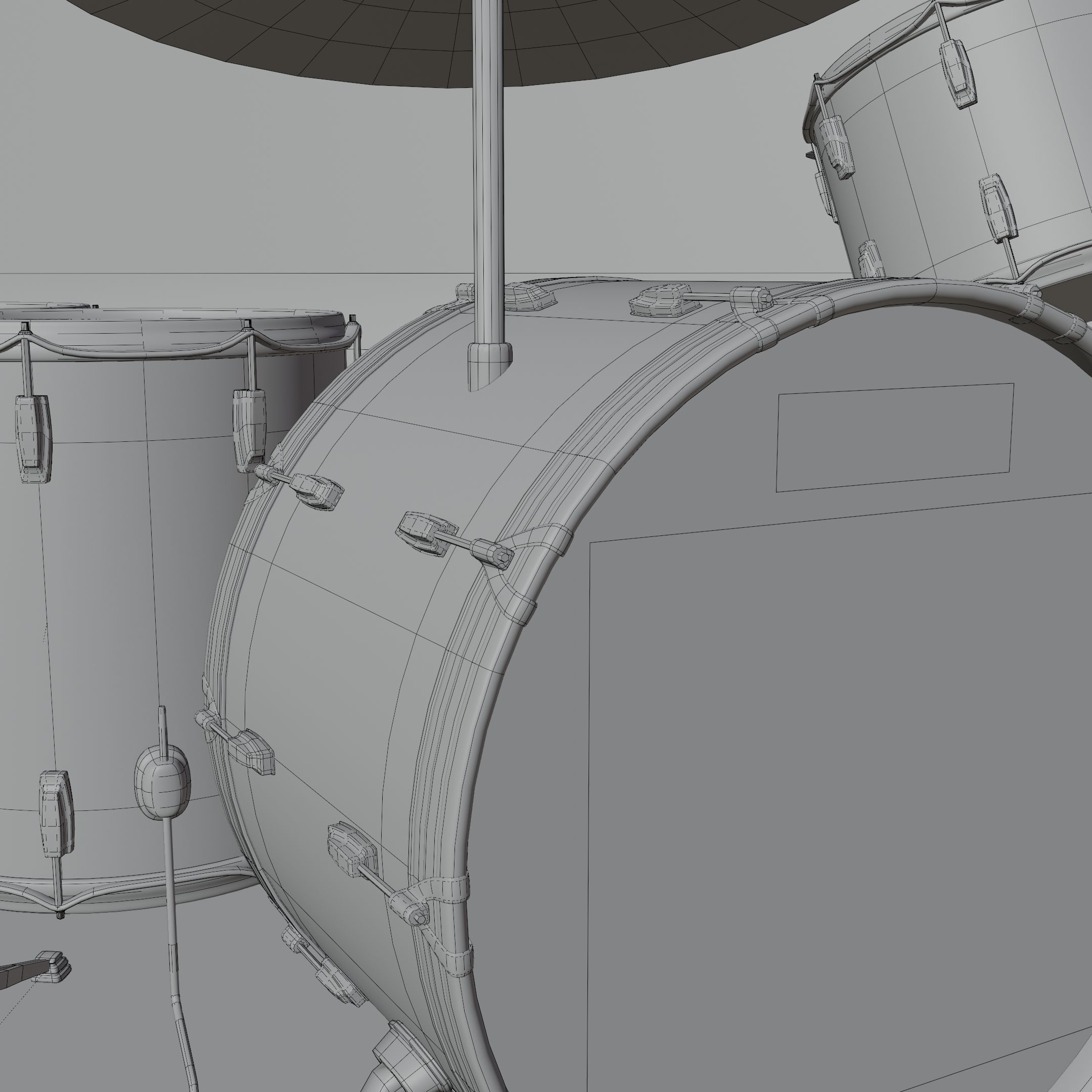Drum set with logo of olympics 3D model_7