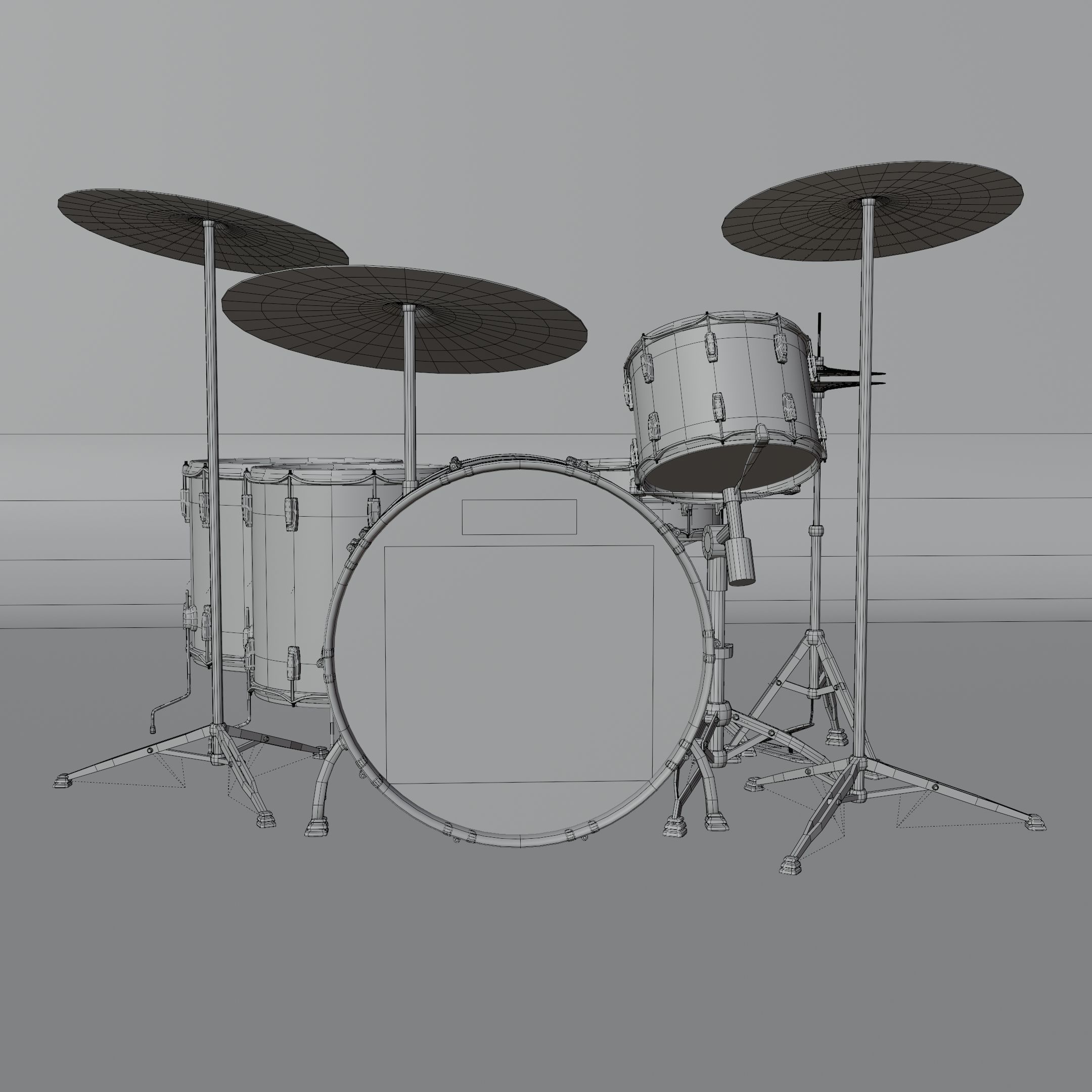 Drum set with logo of olympics 3D model_5