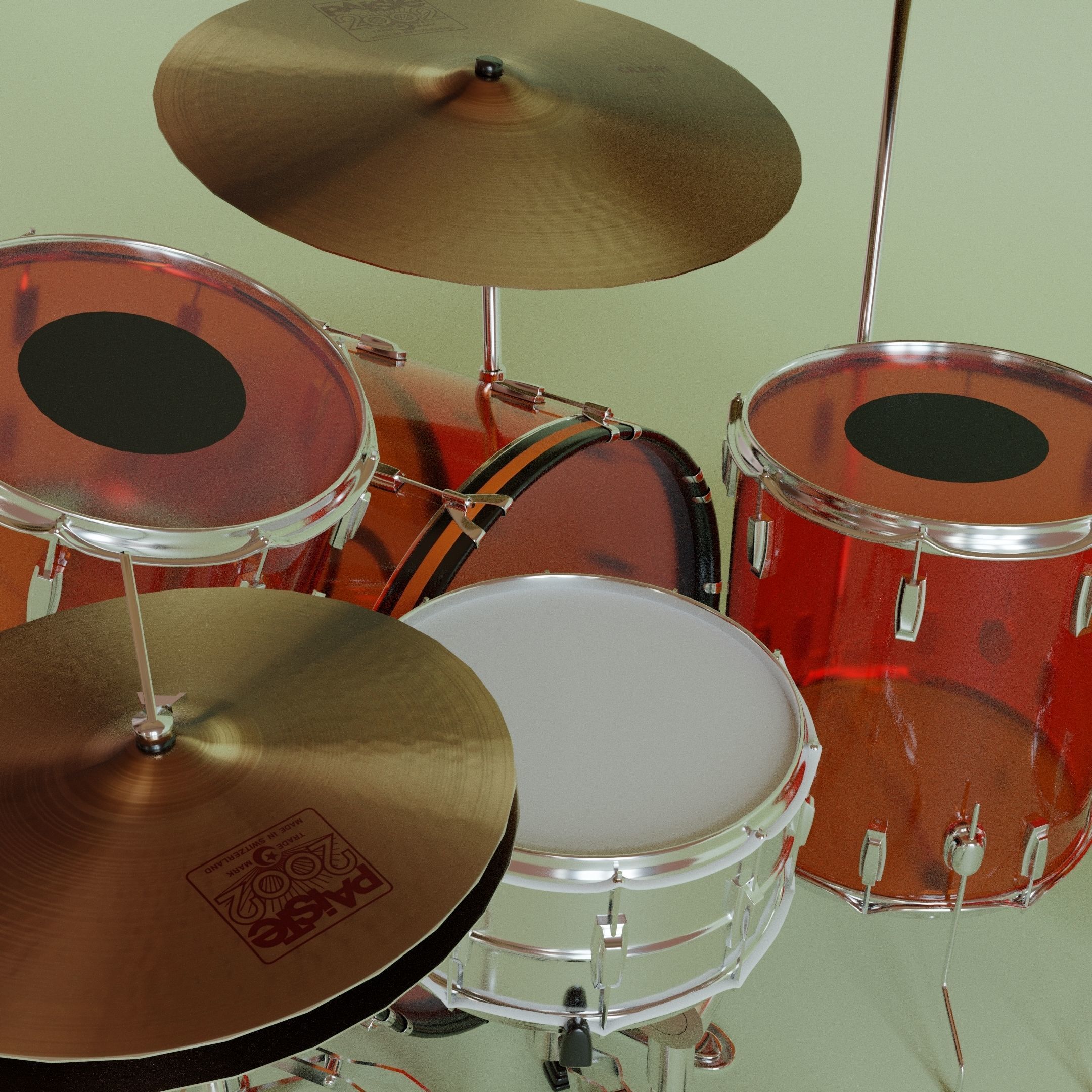 Drum set with logo of olympics 3D model_8