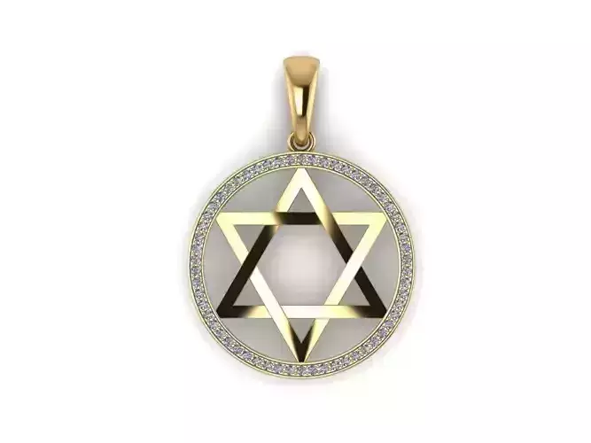 DAVID STAR PENDANT 3D print model