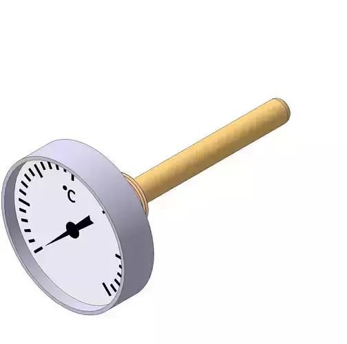 Thermometer d63 mm in a sleeve L80 mm