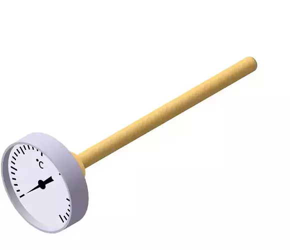 Thermometer d63 mm in a sleeve L160 mm 3D model