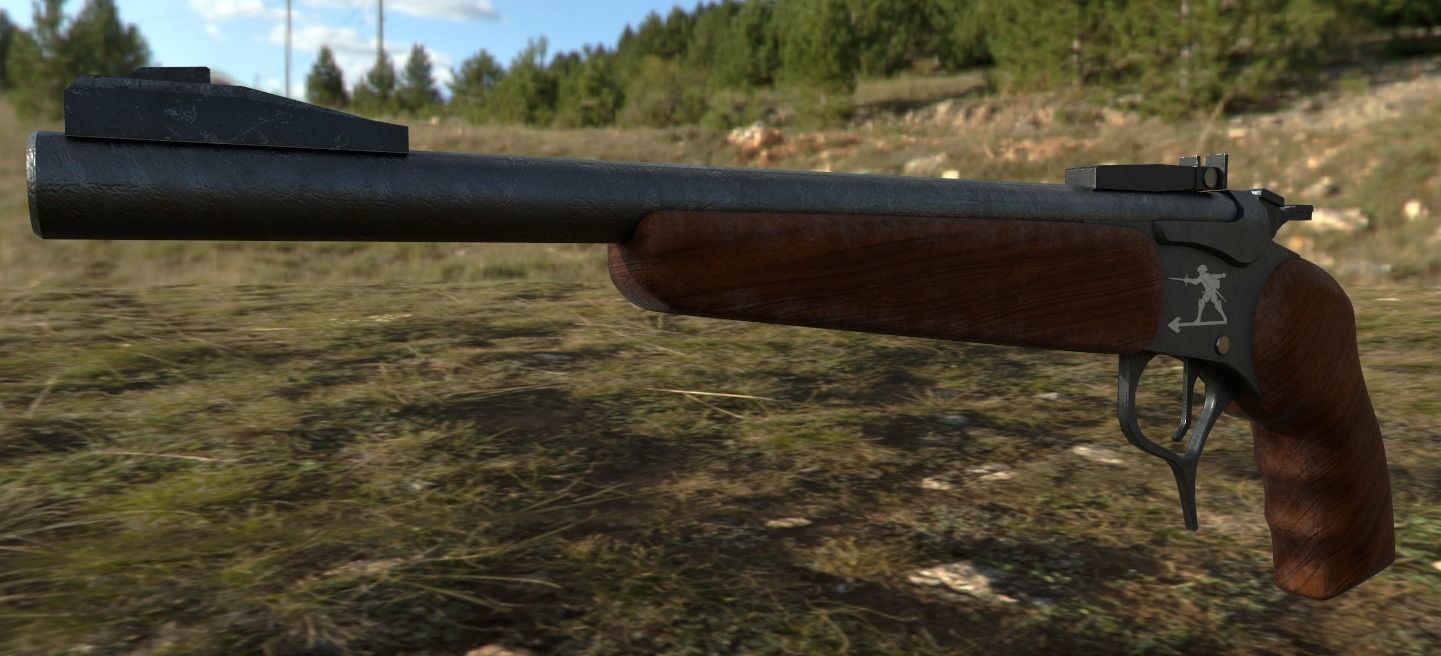 Cannon Pistol Low-poly 3D model_2