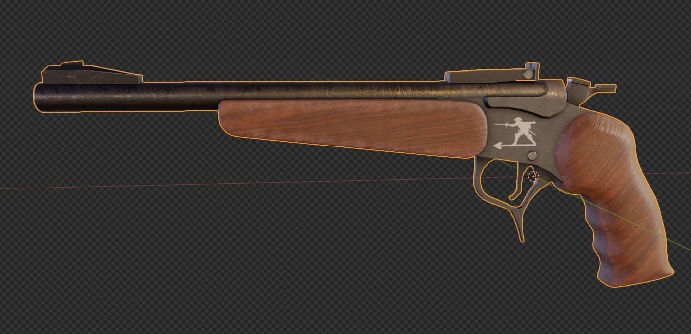 Cannon Pistol Low-poly 3D model_4