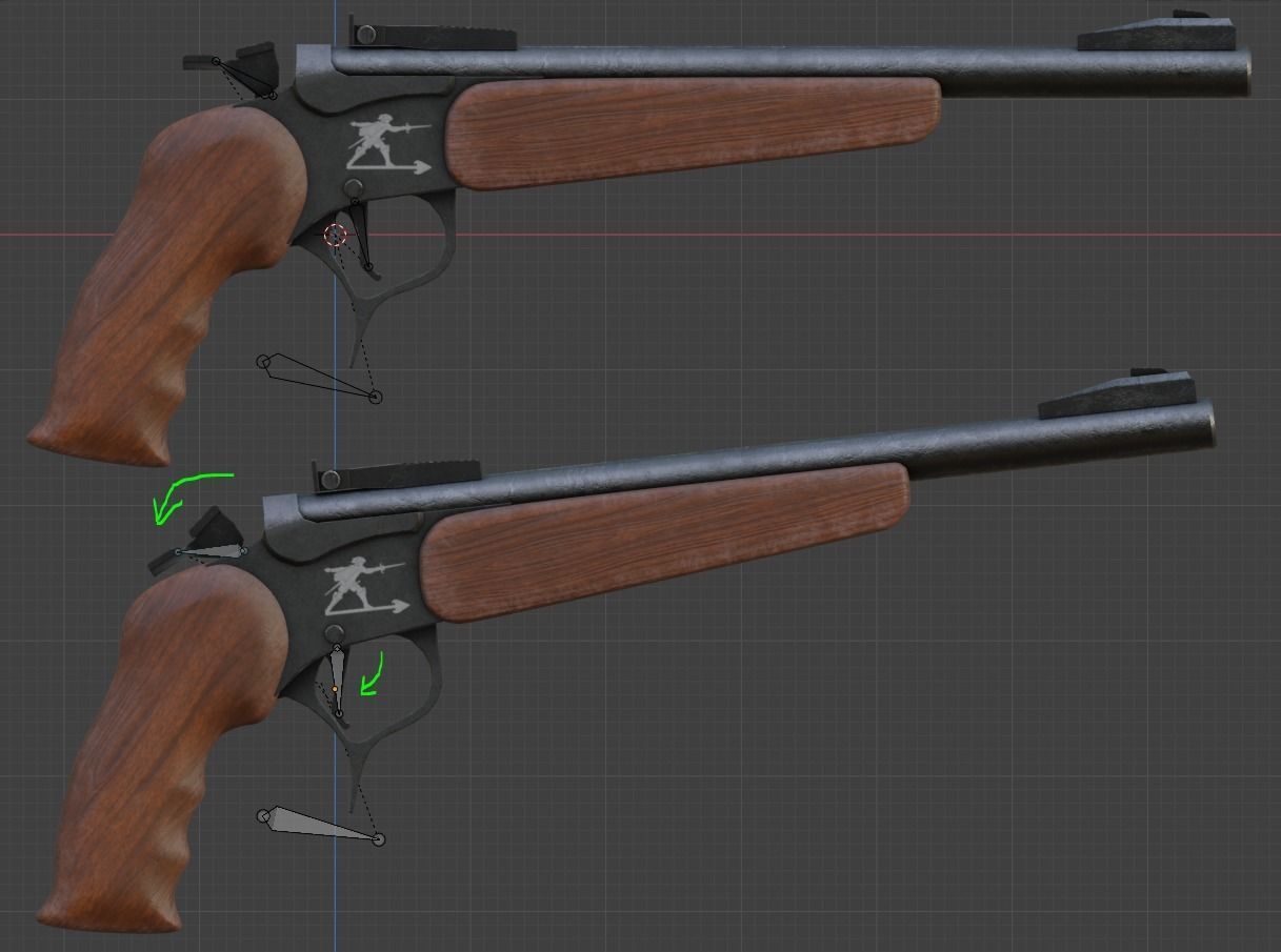 Cannon Pistol Low-poly 3D model_3