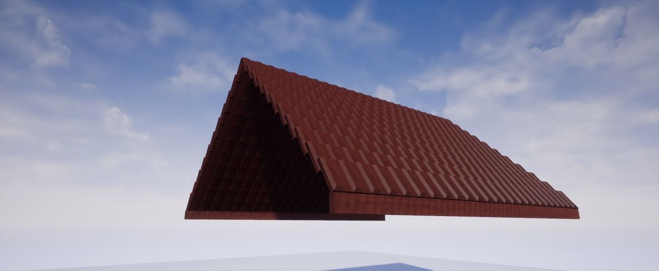 brick roof Free low-poly 3D model_4