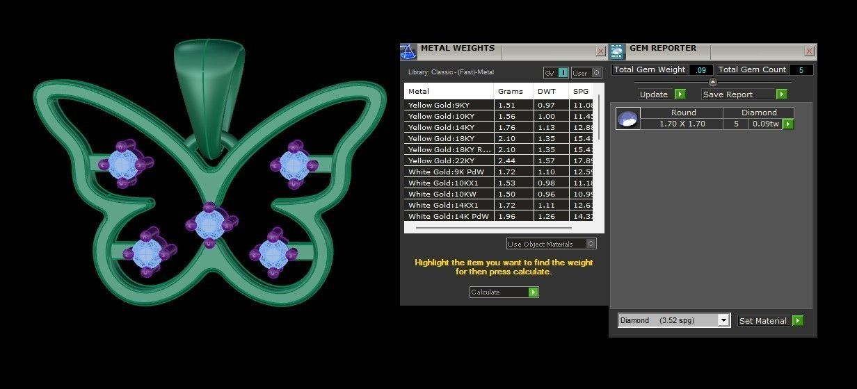 Pendant 16 Butterfly 3D print model_12