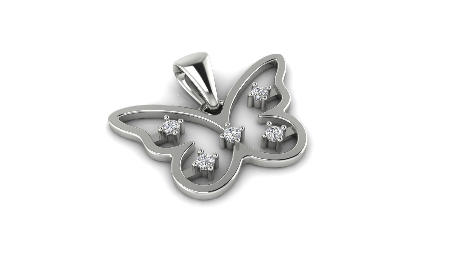 Pendant 16 Butterfly 3D print model_4