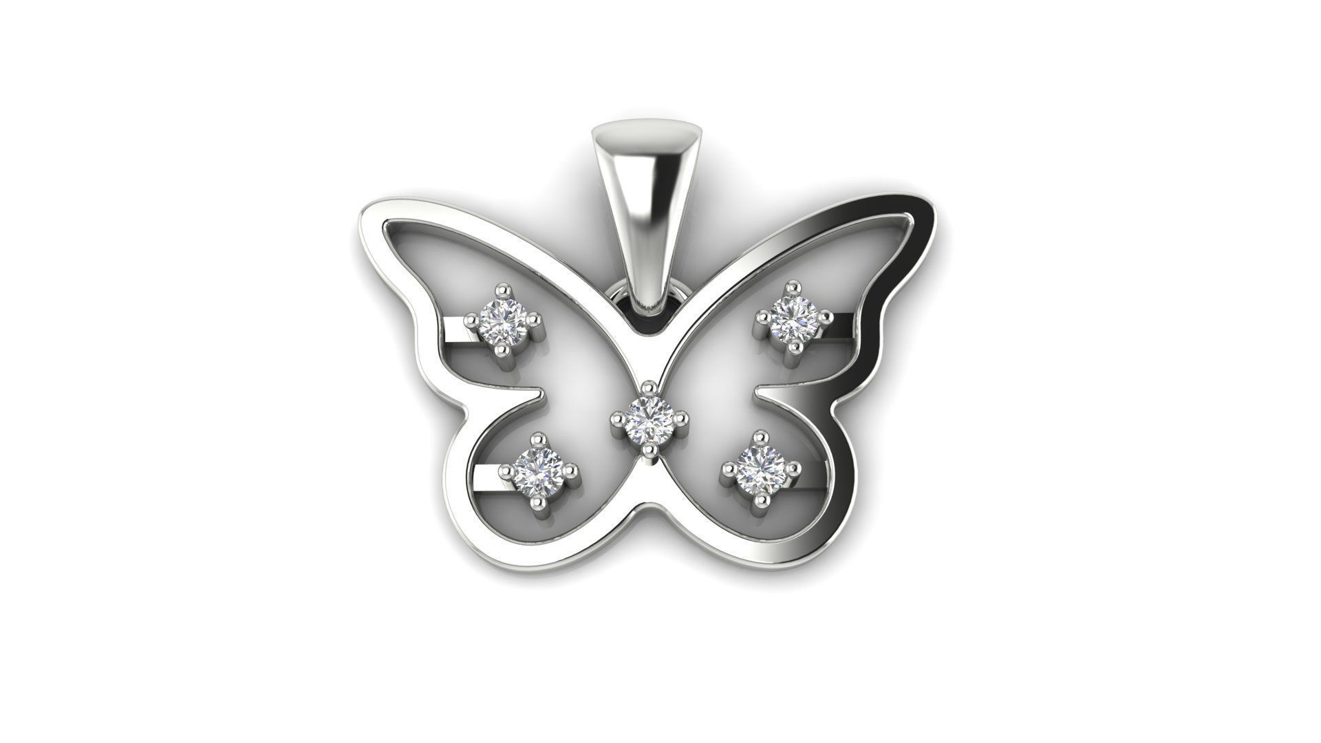 Pendant 16 Butterfly 3D print model_3