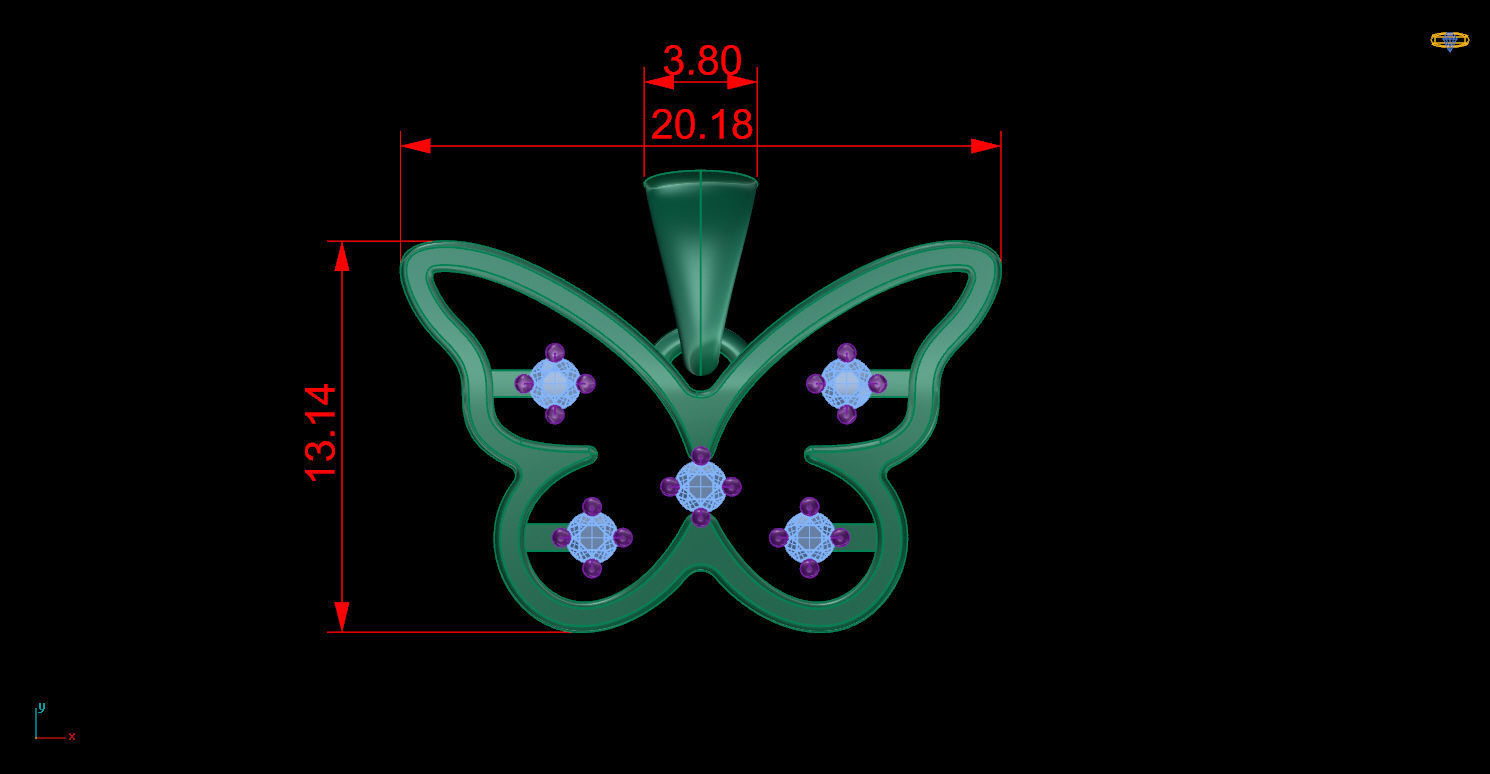 Pendant 16 Butterfly 3D print model_10