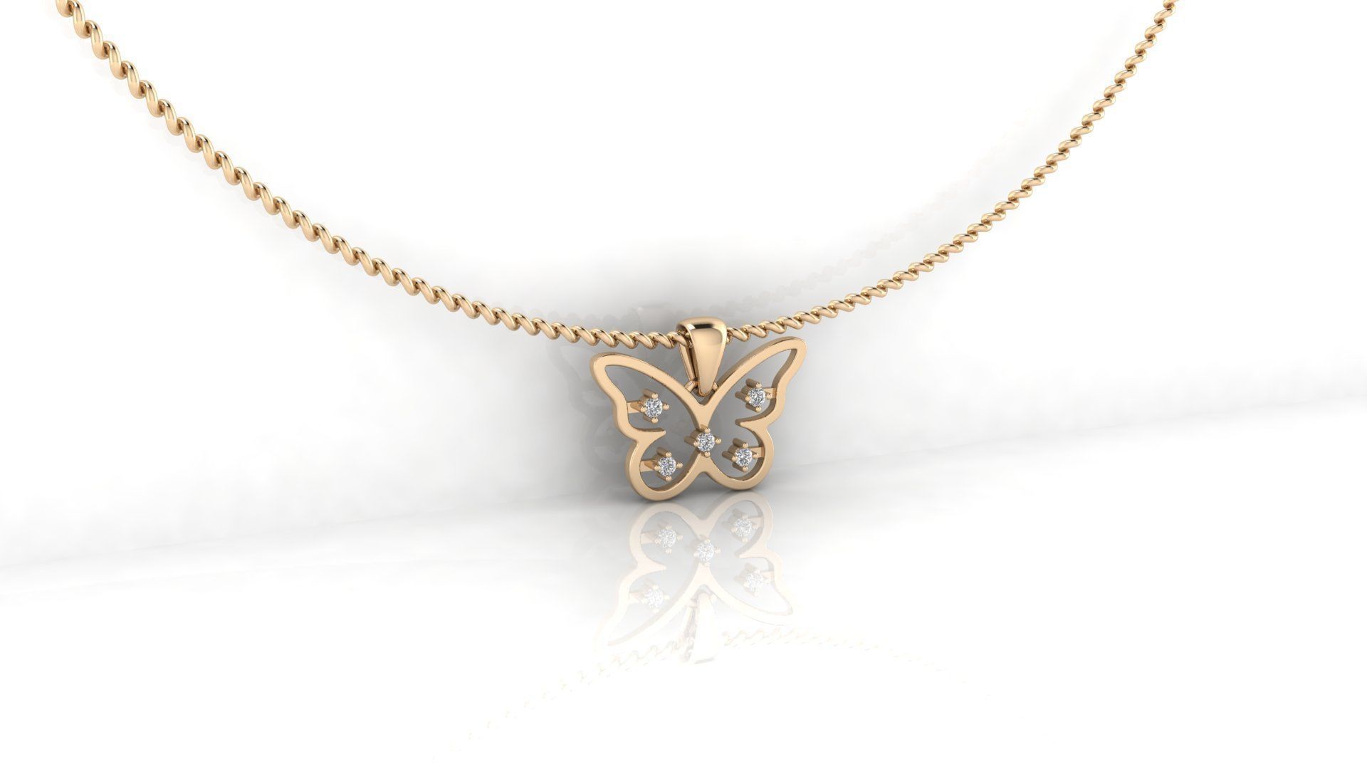 Pendant 16 Butterfly 3D print model_8