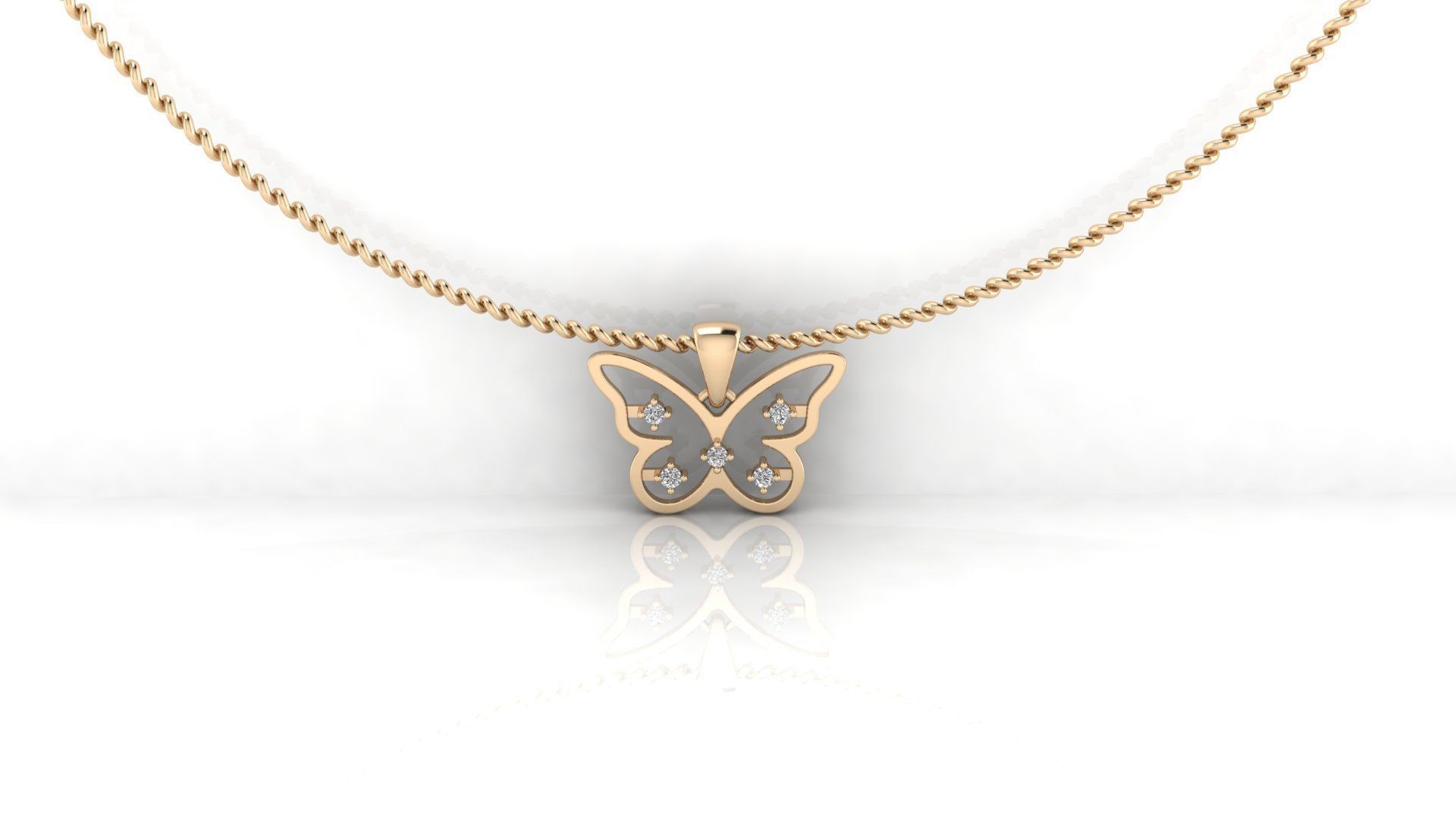 Pendant 16 Butterfly 3D print model_6