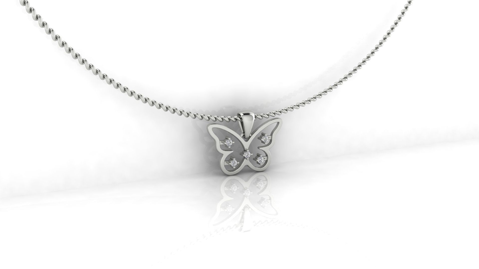 Pendant 16 Butterfly 3D print model_9