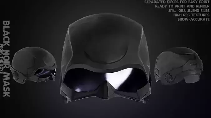 The Boys Black Noir Mask for Cosplay 3D print model