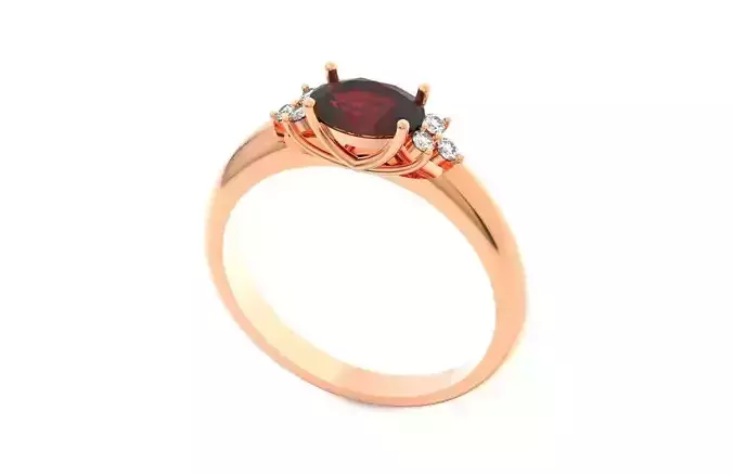  elegant Ring with oval gemstone and diamonds 531