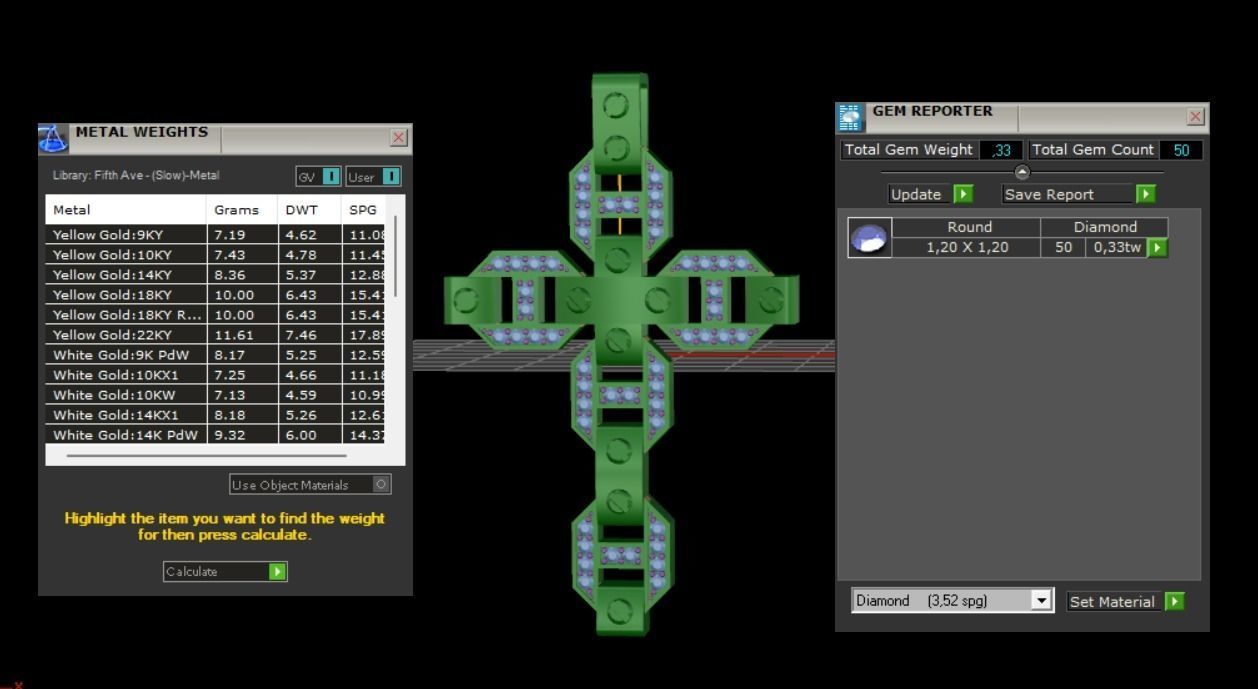 Pendant Cross with Diamonds N19 3D print model_6
