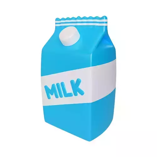 Cartoon Milk Packaged Low-poly 3D model