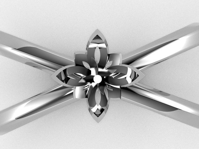pearl flower ring  3D print model
