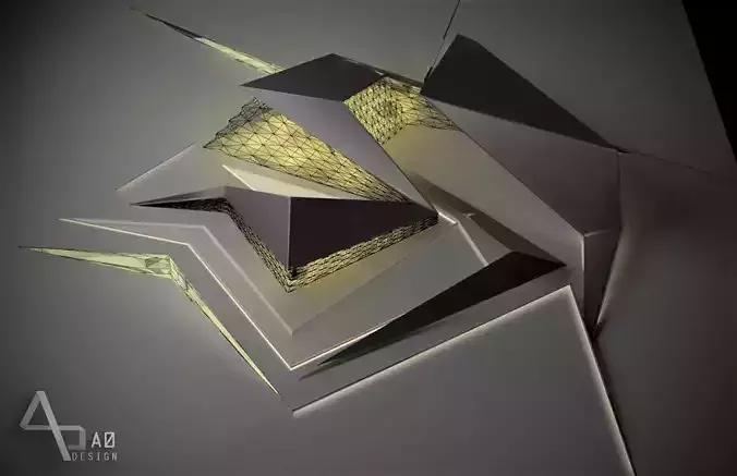 space frame  exterior archetecture 3D model