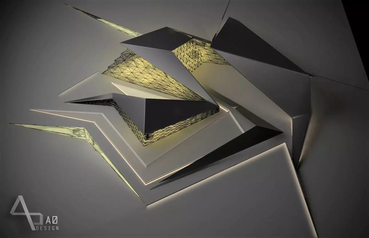 space frame  exterior archetecture 3D model_0