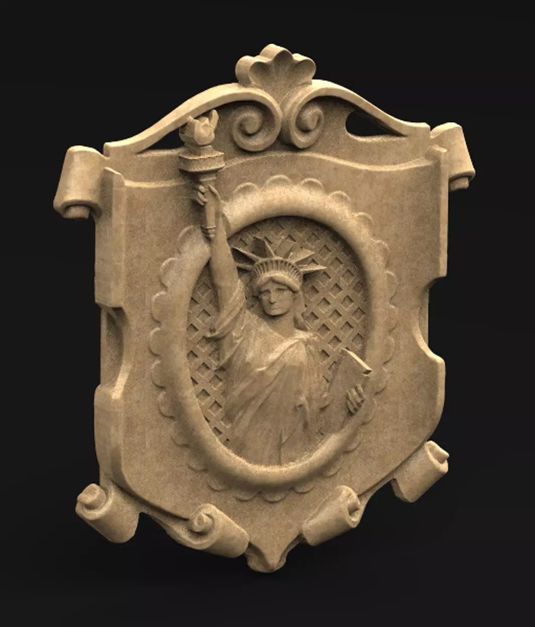 Statue of Libery Relief 3D model_0