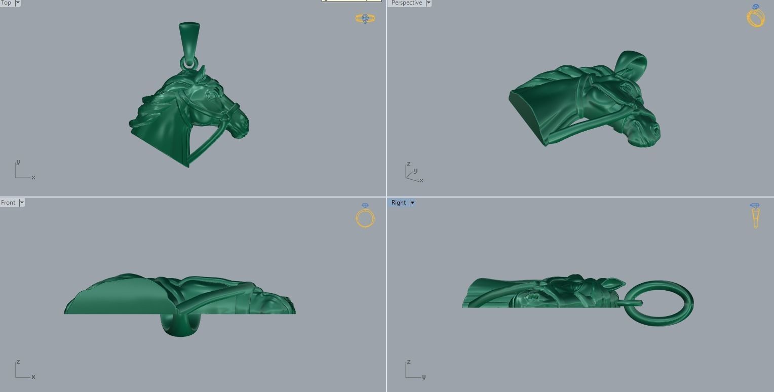 HORSE PENDANT 3D print model_3