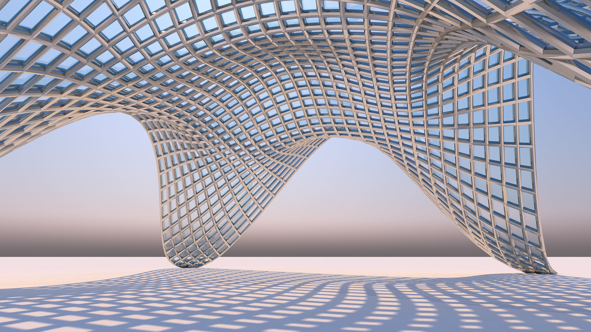 0002 - Shaded Parametric Pergola 3D model_2