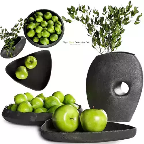 Elgen Black and Green Decoration Set