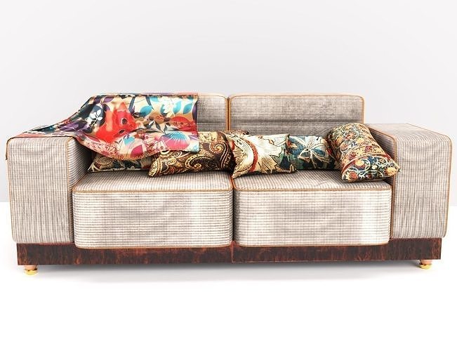 Etna Velvet Sofa 3D model