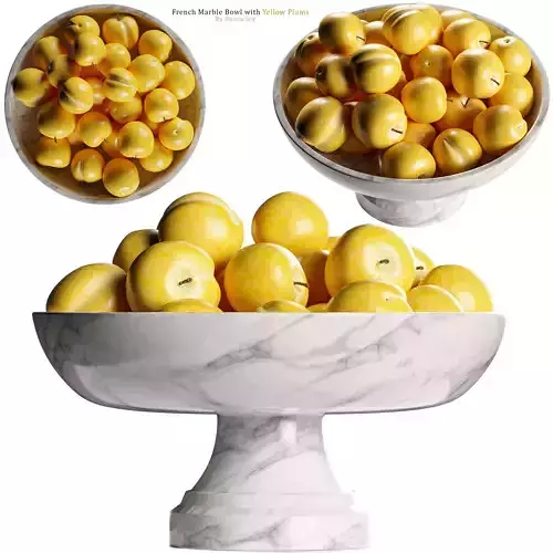 French Marble Bowl with Yellow Plums