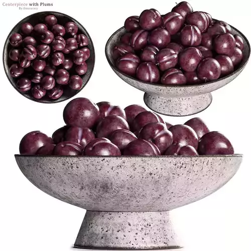 Shinola Centerpiece Bowl with Purple Plums 
