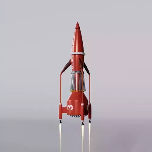 Thunderbird 3 space rocket with two propellers 3D model