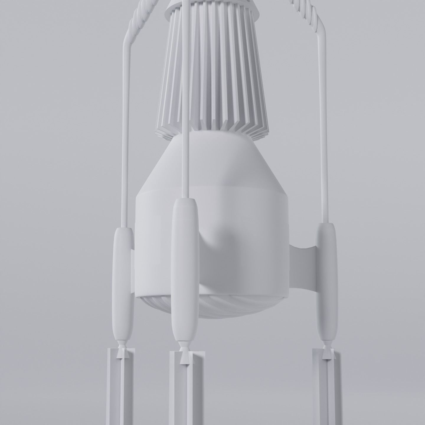 Thunderbird 3 space rocket with two propellers 3D model_5