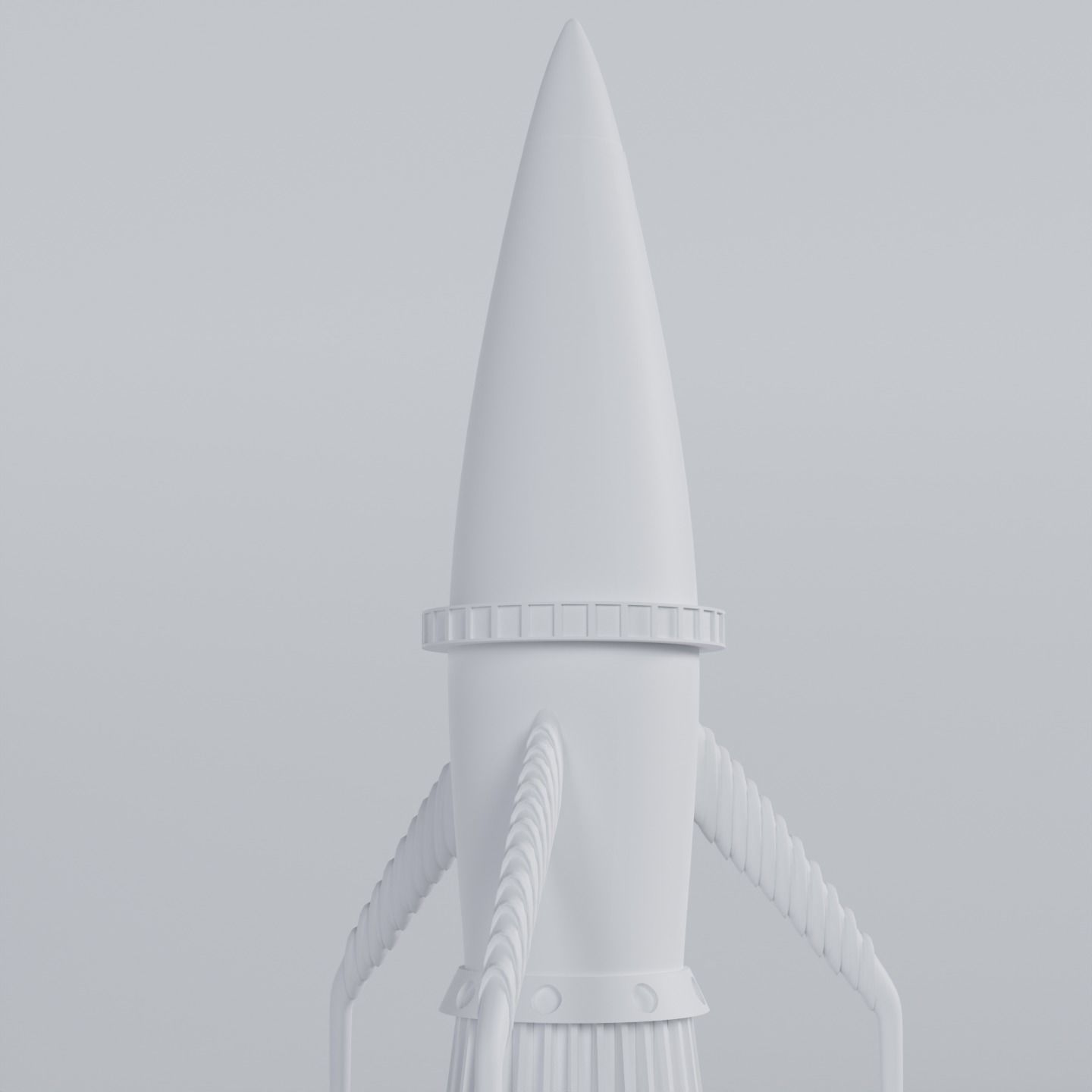 Thunderbird 3 space rocket with two propellers 3D model_4