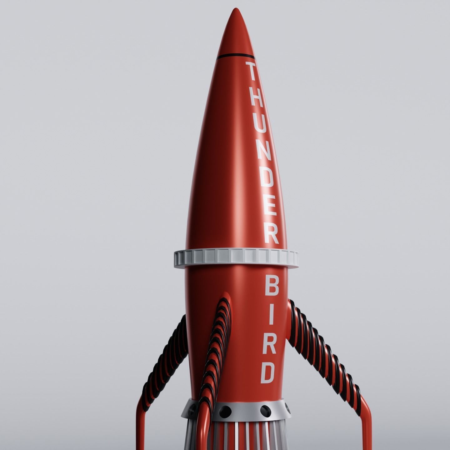 Thunderbird 3 space rocket with two propellers 3D model_1