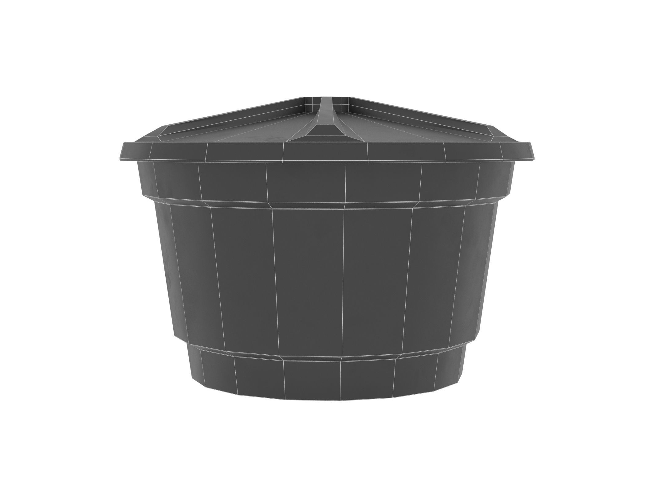 Water Tank Low-poly 3D model_6