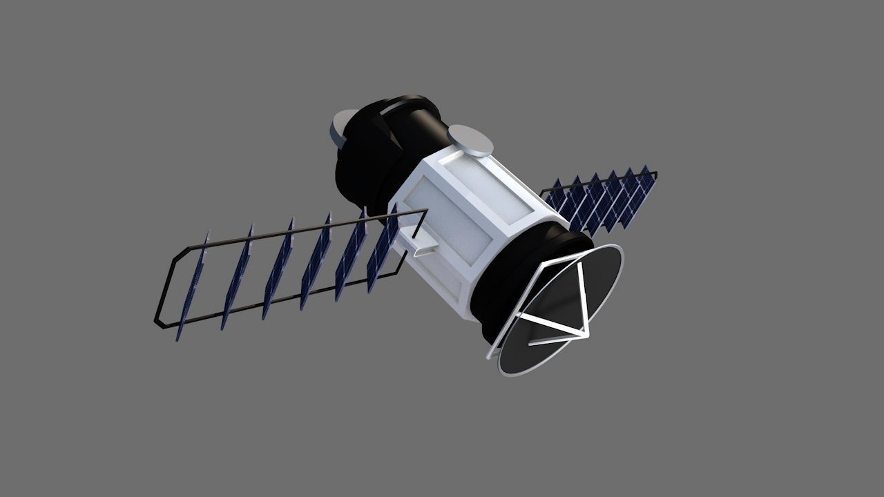 Lowpoly satellite Low-poly 3D model_2