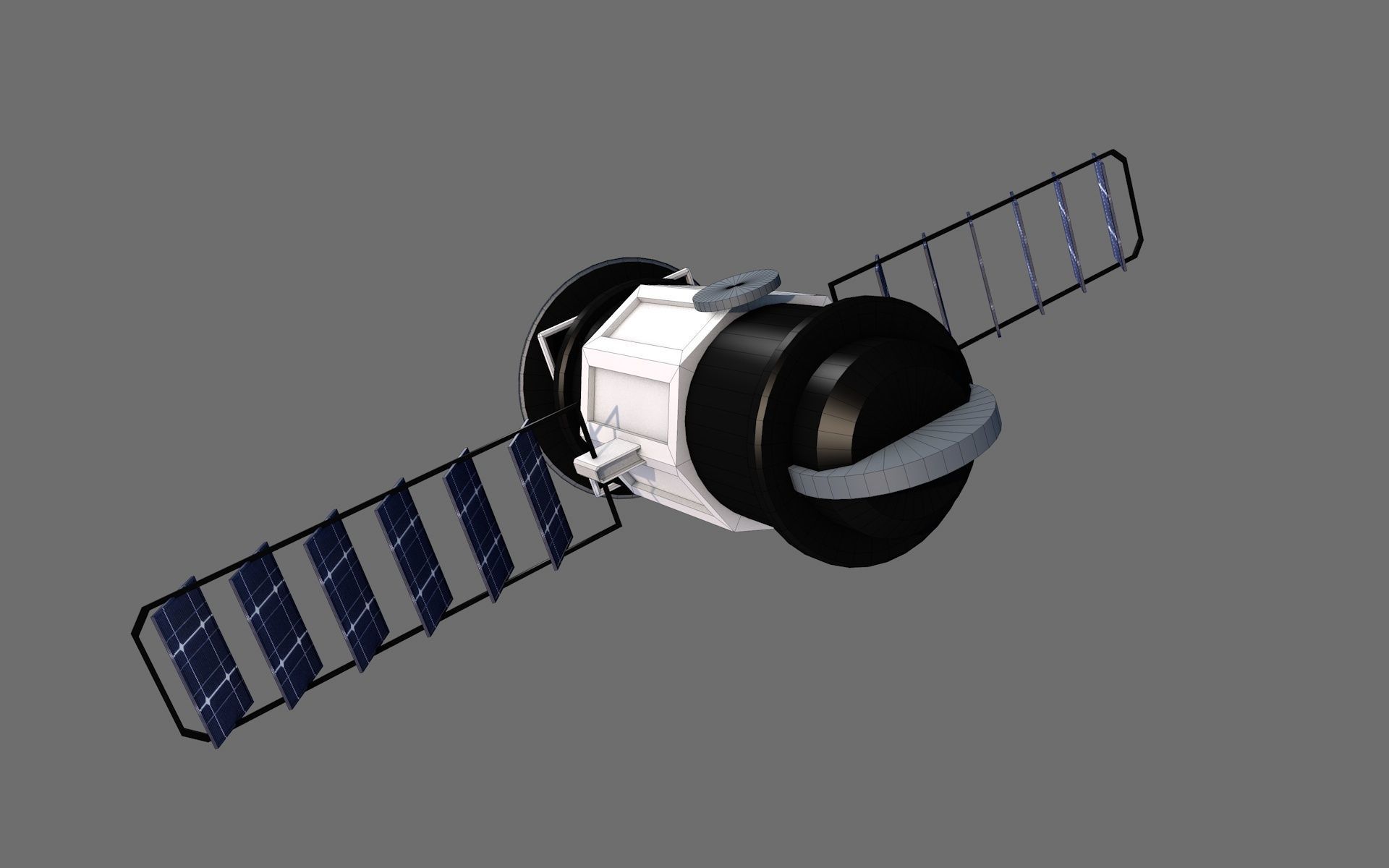 Lowpoly satellite Low-poly 3D model_6