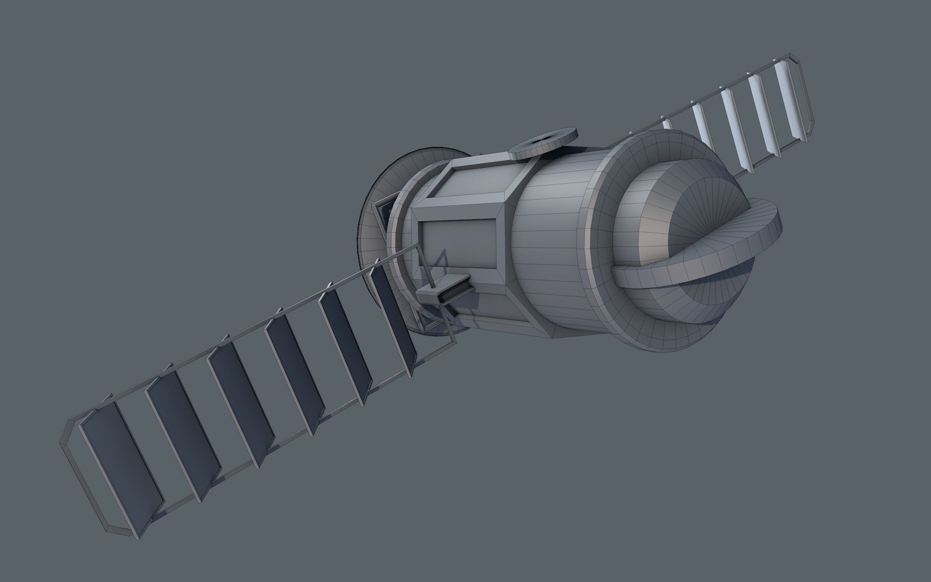 Lowpoly satellite Low-poly 3D model_7