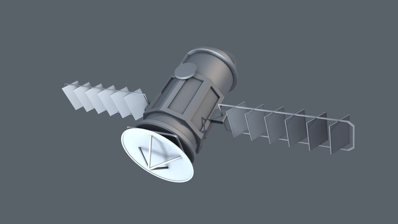 Lowpoly satellite Low-poly 3D model_3
