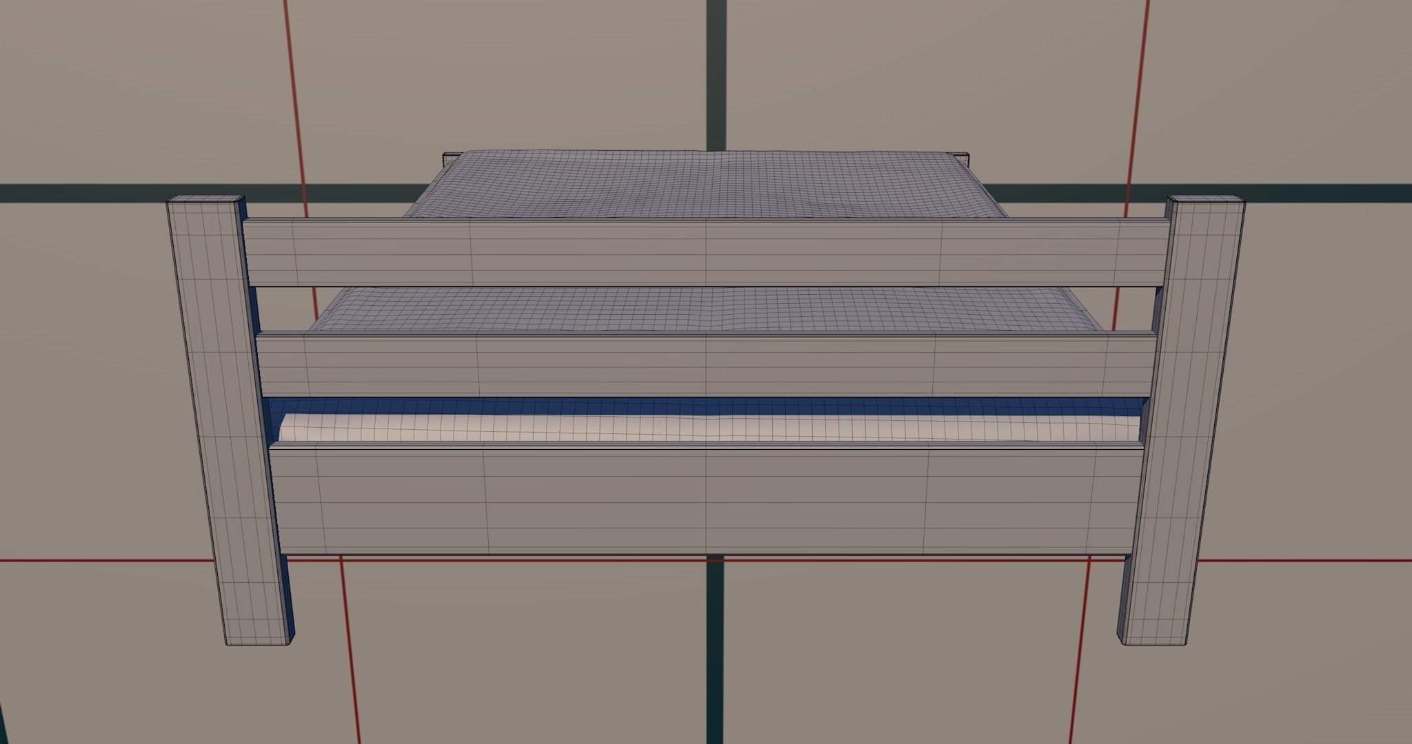 Bed PBR with blanket 3D model_10